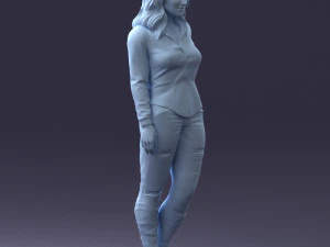000211 Woman in Jeans and Blouse 1121 3dp 3D Print Model