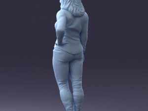 000211 Woman in Jeans and Blouse 1121 3dp 3D Print Model