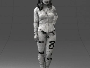 000211 Woman in Jeans and Blouse 1121 3dp 3D Print Model