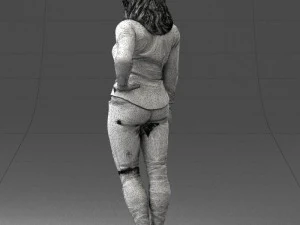 000211 Woman in Jeans and Blouse 1121 3dp 3D Print Model