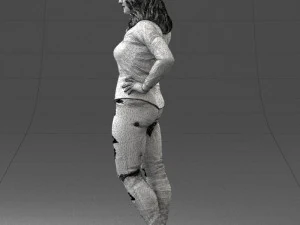000211 Woman in Jeans and Blouse 1121 3dp 3D Print Model