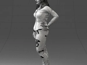 000211 Woman in Jeans and Blouse 1121 3dp 3D Print Model