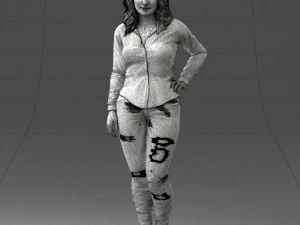 000211 Woman in Jeans and Blouse 1121 3dp 3D Print Model