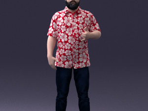 man in colorful shirt 1121-11 3D Model