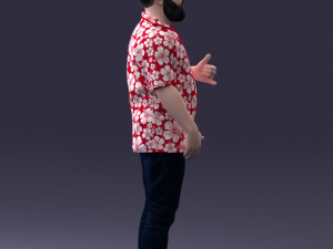man in colorful shirt 1121-11 3D Model