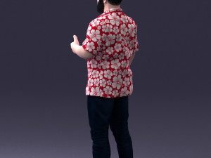 man in colorful shirt 1121-11 3D Model