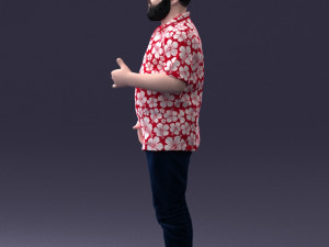 man in colorful shirt 1121-11 3D Model