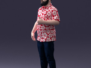 man in colorful shirt 1121-11 3D Model