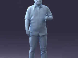000216 Homem barbudo com camisa havaiana Modelo de digitaliza&ccedil;&atilde;o 3D realista 1121 Modelo 3D