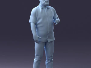 000216 Homem barbudo com camisa havaiana Modelo de digitaliza&ccedil;&atilde;o 3D realista 1121 Modelo 3D