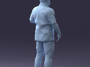 000216 Homem barbudo com camisa havaiana Modelo de digitaliza&ccedil;&atilde;o 3D realista 1121 Modelo 3D