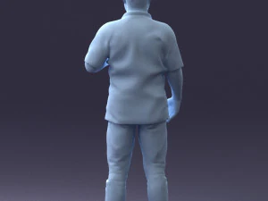 000216 Homem barbudo com camisa havaiana Modelo de digitaliza&ccedil;&atilde;o 3D realista 1121 Modelo 3D