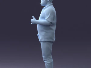 000216 Homem barbudo com camisa havaiana Modelo de digitaliza&ccedil;&atilde;o 3D realista 1121 Modelo 3D