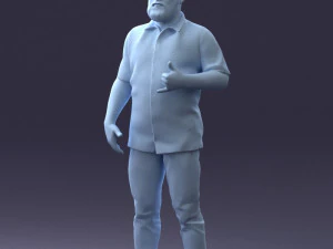 000216 Homem barbudo com camisa havaiana Modelo de digitaliza&ccedil;&atilde;o 3D realista 1121 Modelo 3D