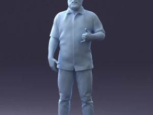 000216 Homem barbudo com camisa havaiana Modelo de digitaliza&ccedil;&atilde;o 3D realista 1121 Modelo 3D
