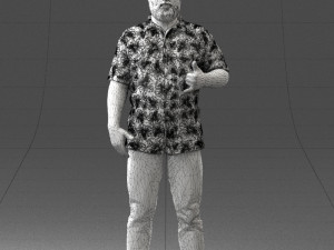 man in colorful shirt 1121-11 3D Model