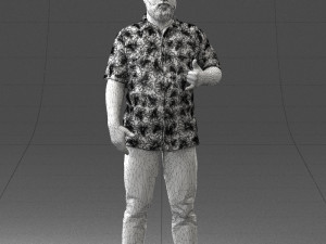 man in colorful shirt 1121-11 3D Model