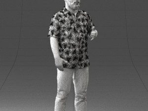 man in colorful shirt 1121-11 3D Model