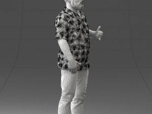 000216 Homem barbudo com camisa havaiana Modelo de digitaliza&ccedil;&atilde;o 3D realista 1121 Modelo 3D