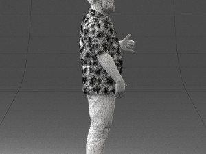 man in colorful shirt 1121-11 3D Model