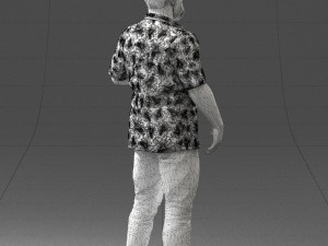 man in colorful shirt 1121-11 3D Model