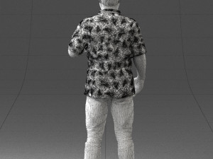 man in colorful shirt 1121-11 3D Model