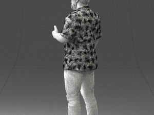 man in colorful shirt 1121-11 3D Model