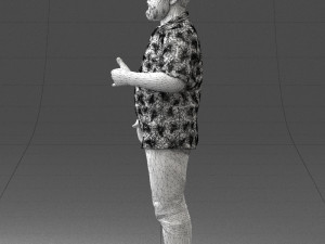 man in colorful shirt 1121-11 3D Model