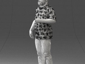 man in colorful shirt 1121-11 3D Model