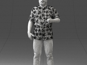 man in colorful shirt 1121-11 3D Model