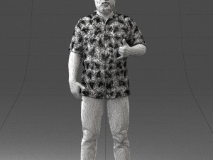 man in colorful shirt 1121-11 3D Model
