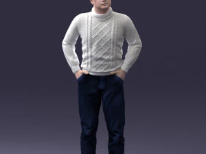 man in sweater 1121-12 3D Model