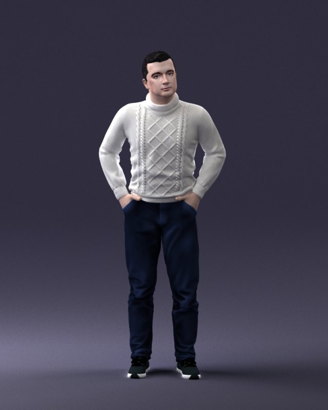 man in sweater 1121-12 3d print ready Model Cetak 3D .c4d .max .obj .3ds .fbx .stl .blend 