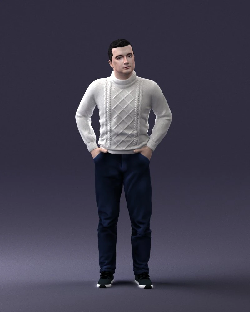 man in sweater 1121-12 3d print ready 3D Print Model .c4d .max .obj .3ds .fbx .stl .blend 
