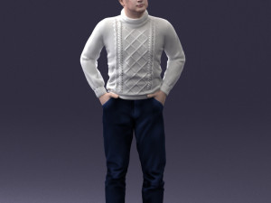 man in sweater 1121-12 3d print ready Model Cetak 3D