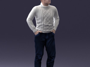 man in sweater 1121-12 3d print ready Model Cetak 3D