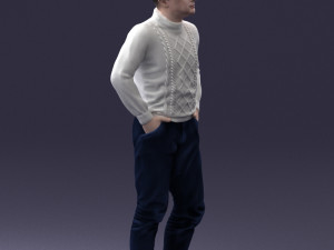 man in sweater 1121-12 3d print ready Model Cetak 3D