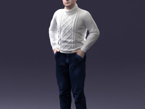 man in sweater 1121-12 3d print ready Model Cetak 3D