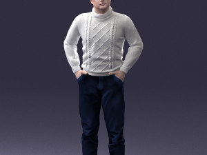 man in sweater 1121-12 3d print ready Model Cetak 3D