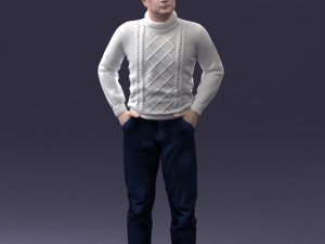 man in sweater 1121-12 3d print ready Model Cetak 3D