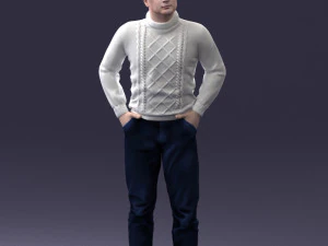 man in sweater 1121-12 3d print ready 3D Print Model