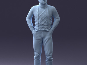 man in sweater 1121-12 3d print ready Model Cetak 3D