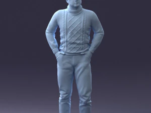 man in sweater 1121-12 3d print ready 3D Print Model