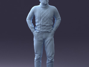 man in sweater 1121-12 3d print ready Model Cetak 3D