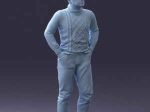 man in sweater 1121-12 3d print ready Model Cetak 3D