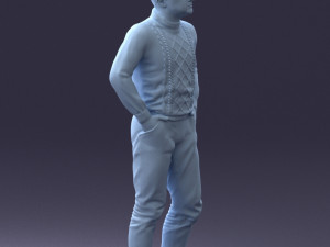 man in sweater 1121-12 3d print ready Model Cetak 3D