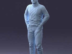 man in sweater 1121-12 3d print ready Model Cetak 3D