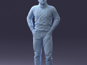 man in sweater 1121-12 3d print ready Model Cetak 3D