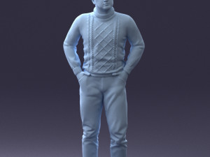 man in sweater 1121-12 3d print ready Model Cetak 3D