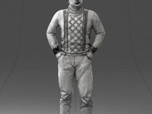 man in sweater 1121-12 3d print ready Model Cetak 3D